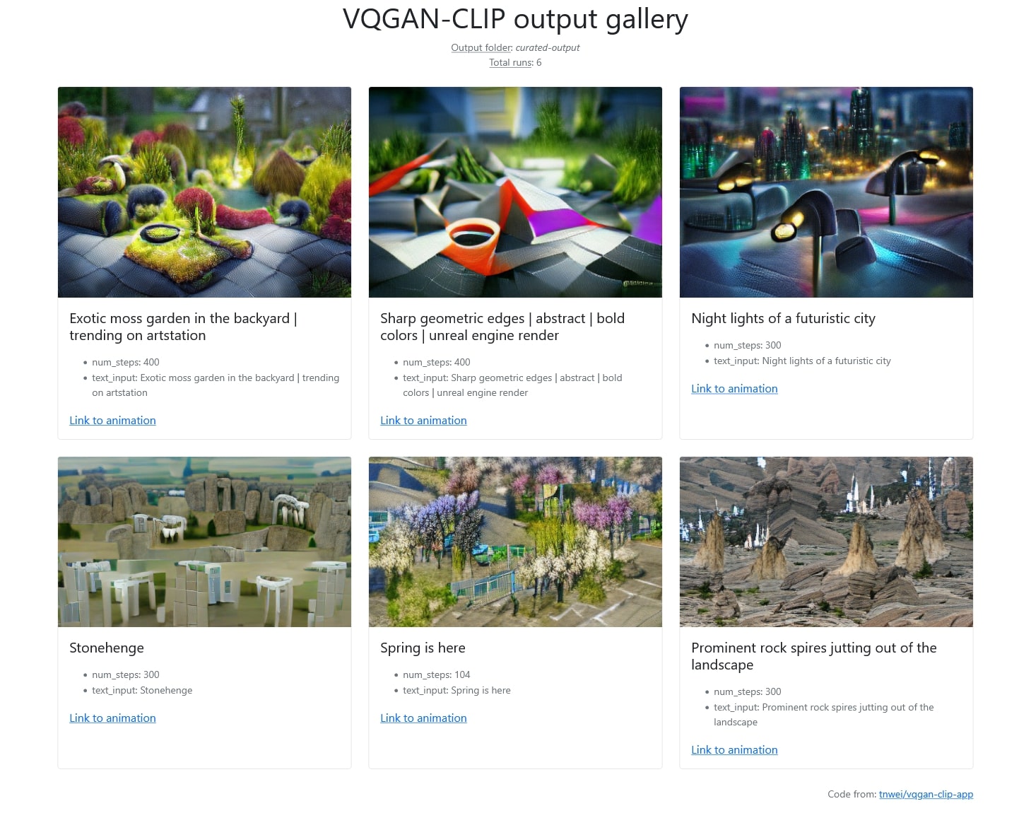 Screenshot of the gallery viewer