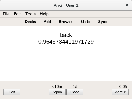 Random number example on the Linux client - Back