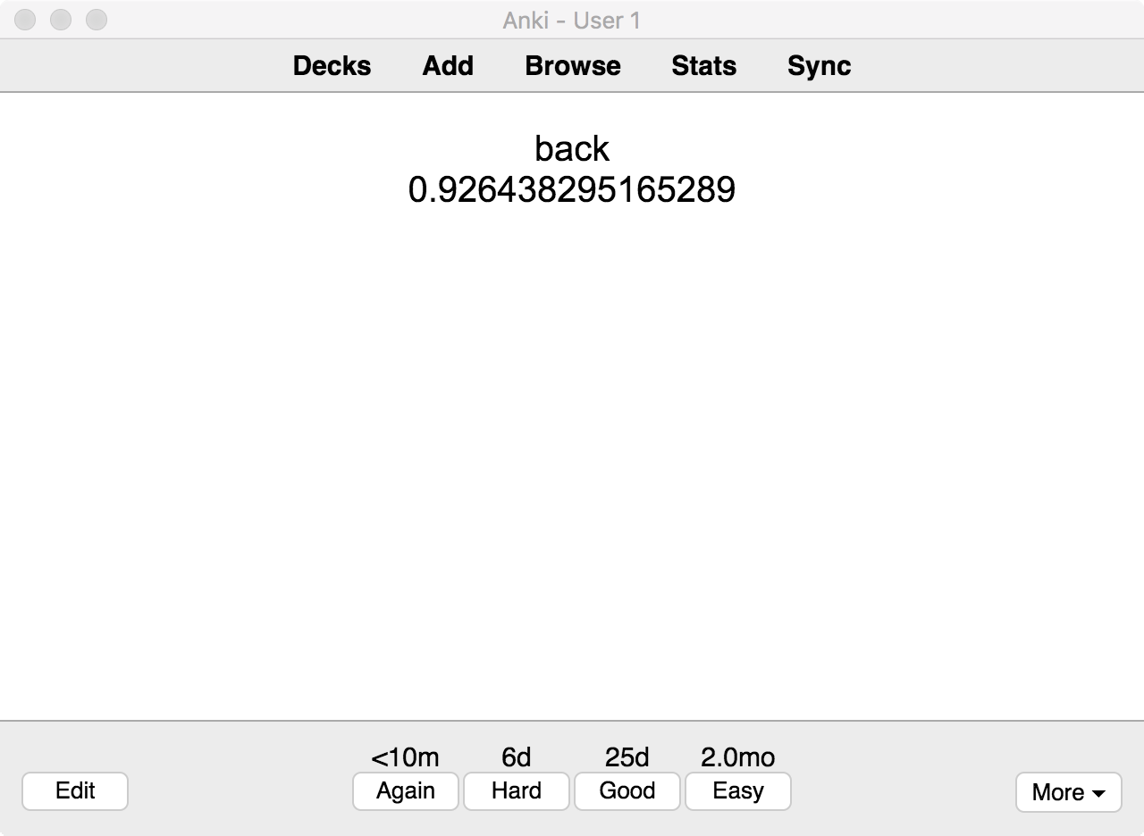 Random number example on the Mac client - Back