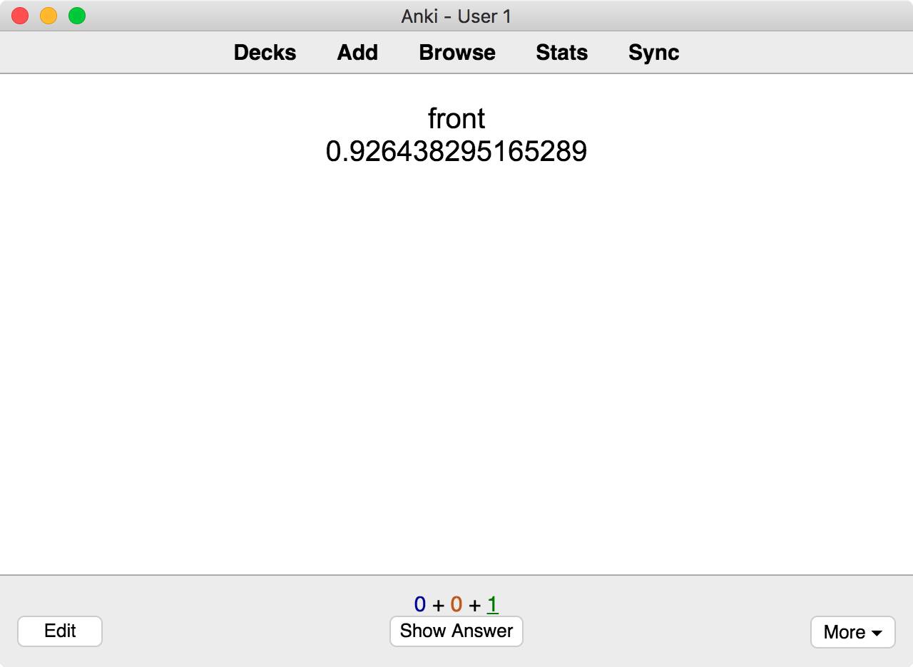Random number example on the Mac client - Front