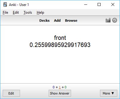 Random number example on the Windows client - Front