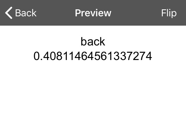 Random number example on the iOS client (card preview) - Back