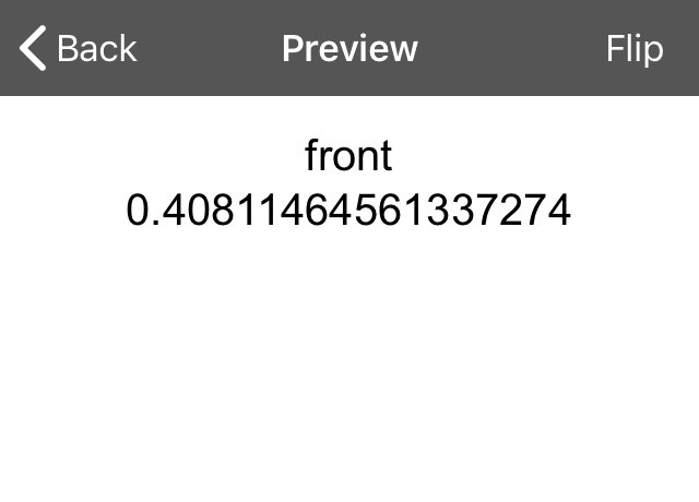 Random number example on the iOS client (card preview) - Front