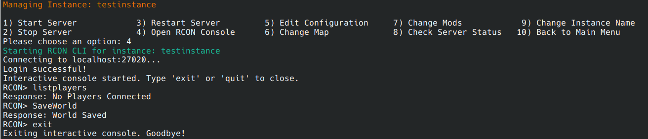 RCON Console Example