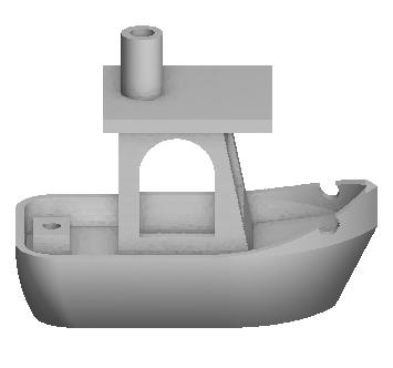 Rotating 3DBenchy tugboat