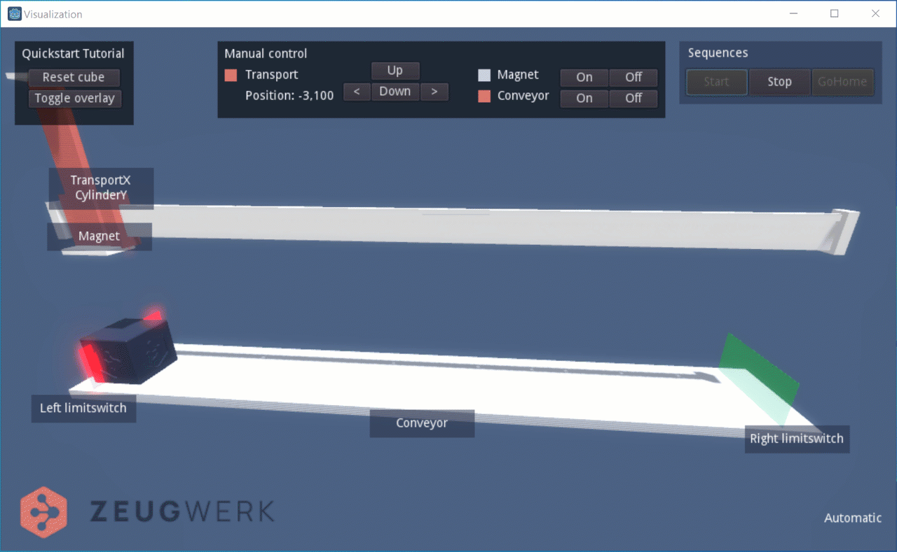 Quickstart virutal model in automatic sequence