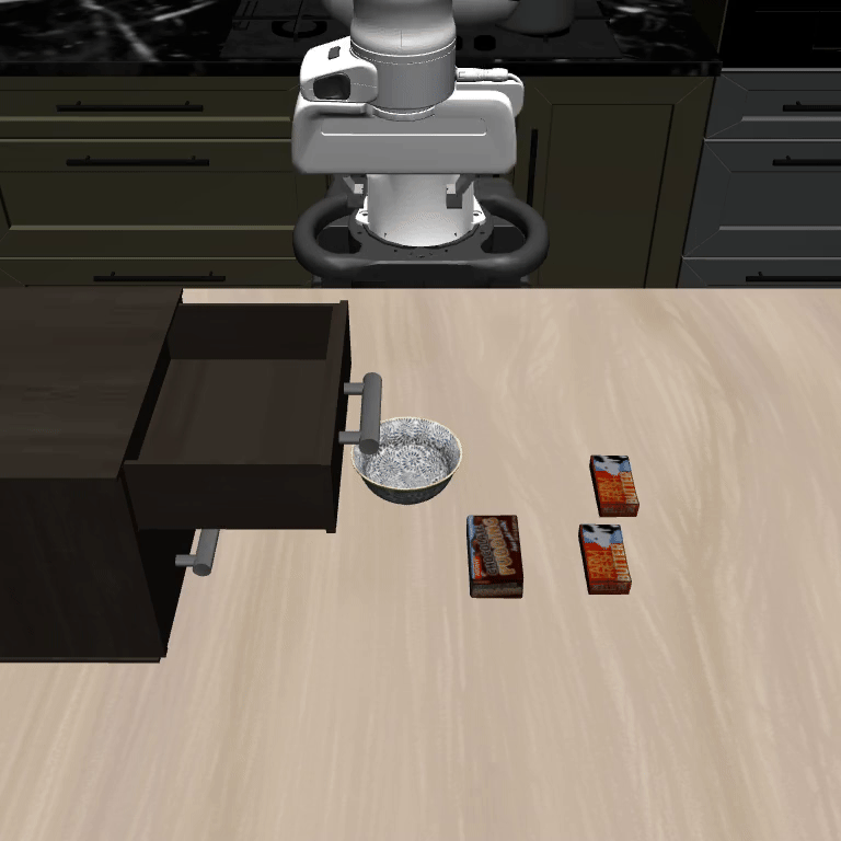 MiniVLA closing a cabinet drawer in LIBERO/MuJoCo — source: Zhenxintao/MiniVLA repo