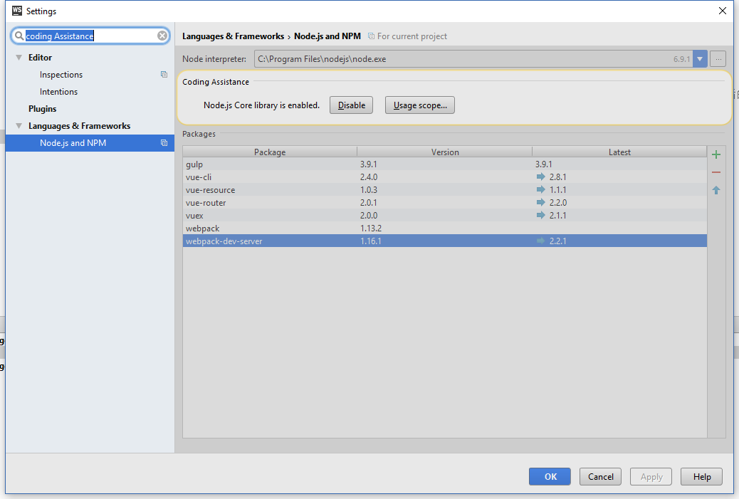 webstorm-config-enable-coding-assistance