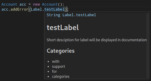 Image showing usage of labels typings