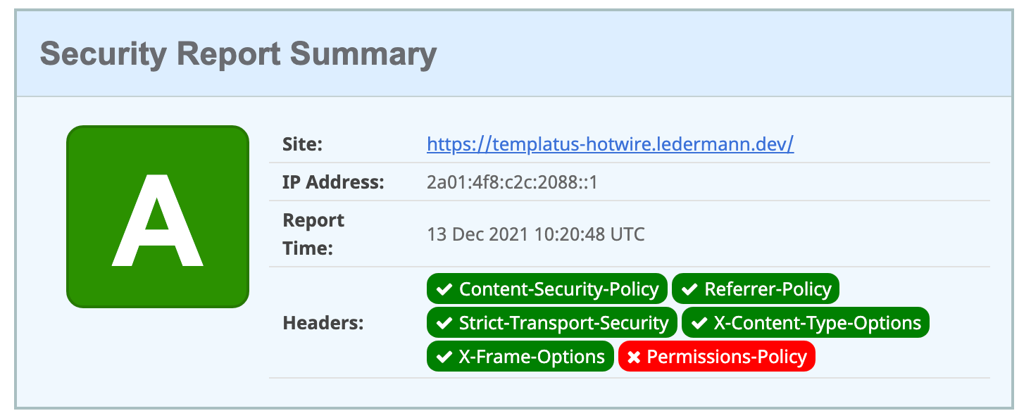 Security headers