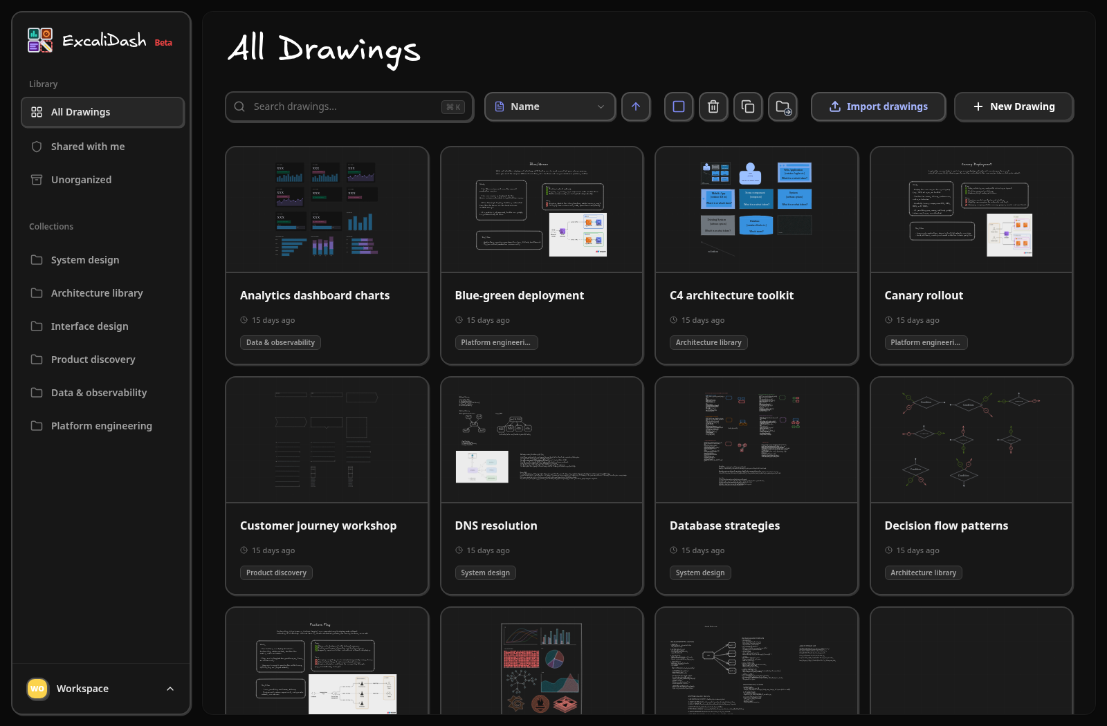 ExcaliDash dashboard