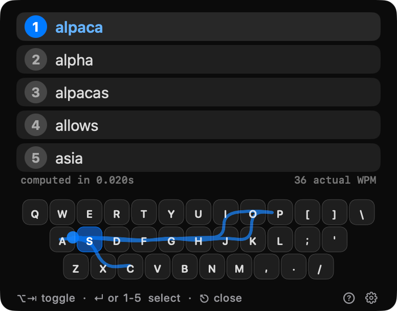 swipeType screenshot 1