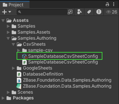 database config asset