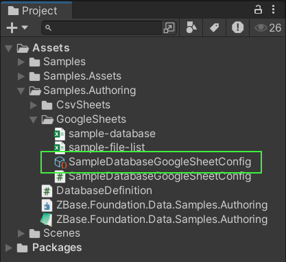 database config asset