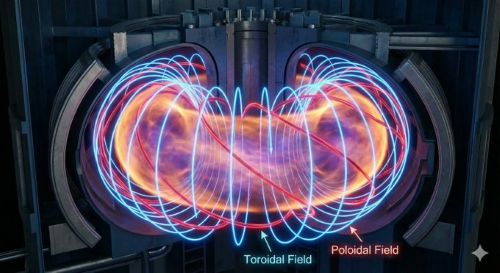 Tokamak Fusion Reactor Magnetic Field Lines