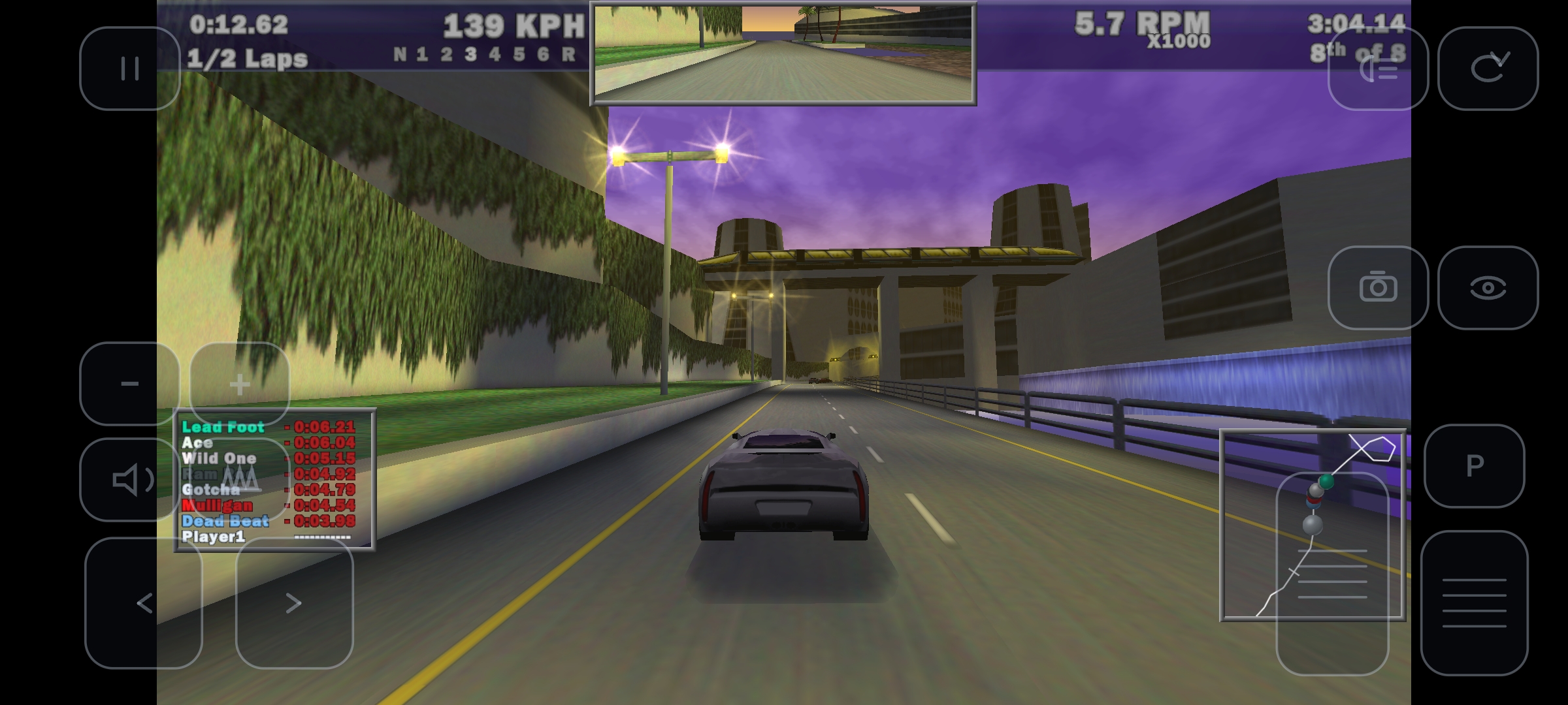 racing on the touch controls