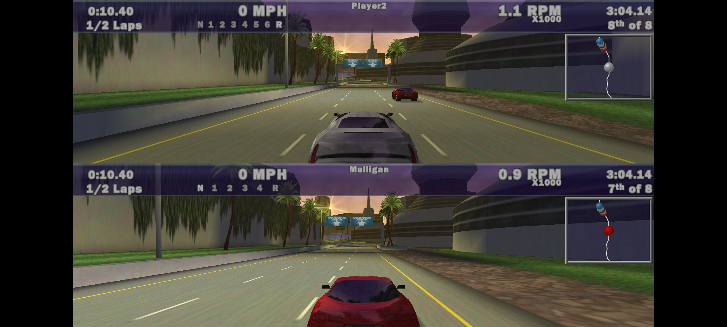 split screen for two players