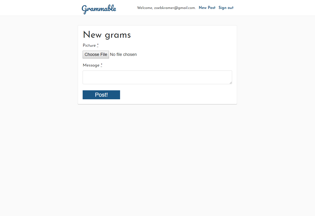 Code Rode To Grammbs GitHub - ZoeBKramer/grammable