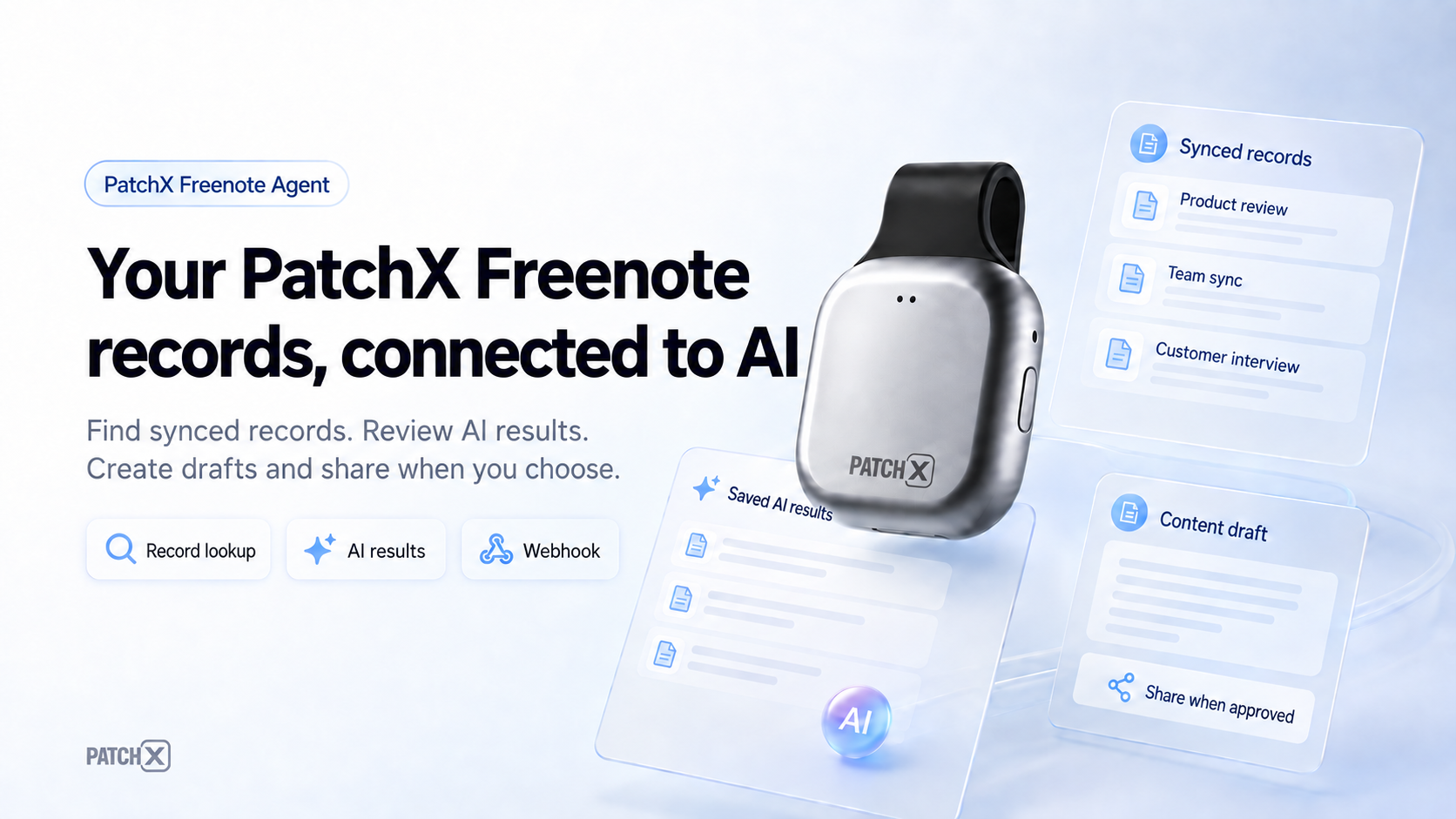 Connect your PatchX Freenote records to AI assistants