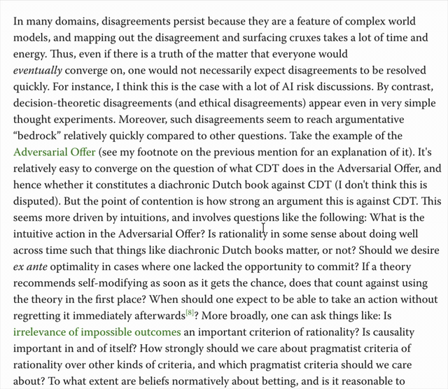 Selecting the term 'Dutch book' in an essay, pressing Option-Shift-Space, asking 'what is this?', and reading Squint's answer