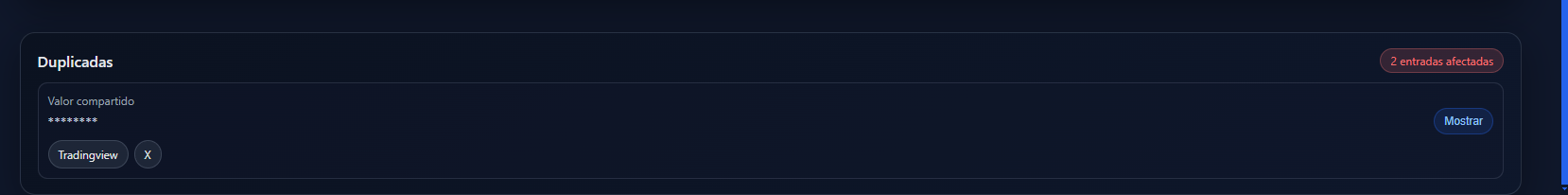 KeyPing password health secondary panel