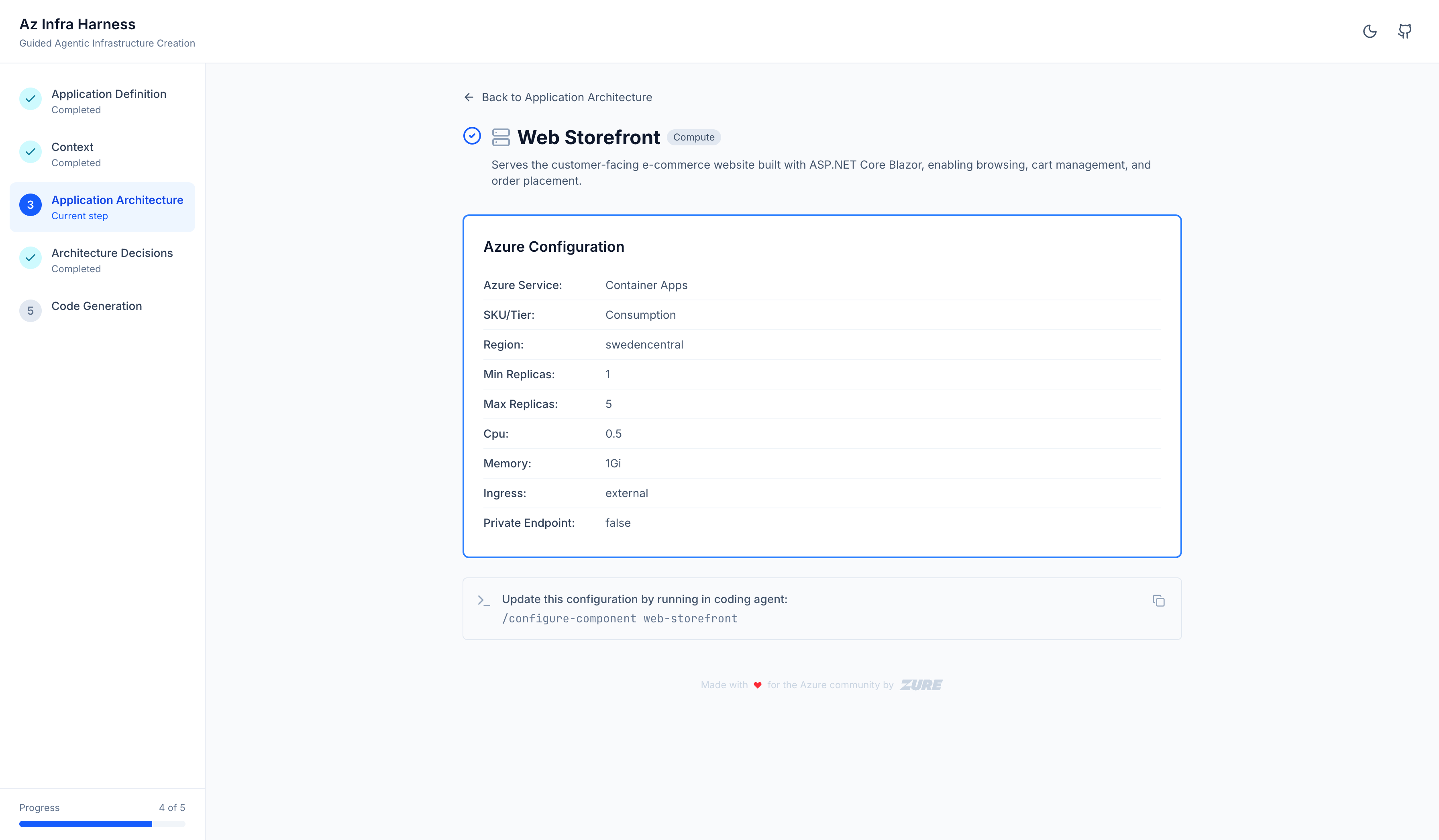 Application Architecture — component detail