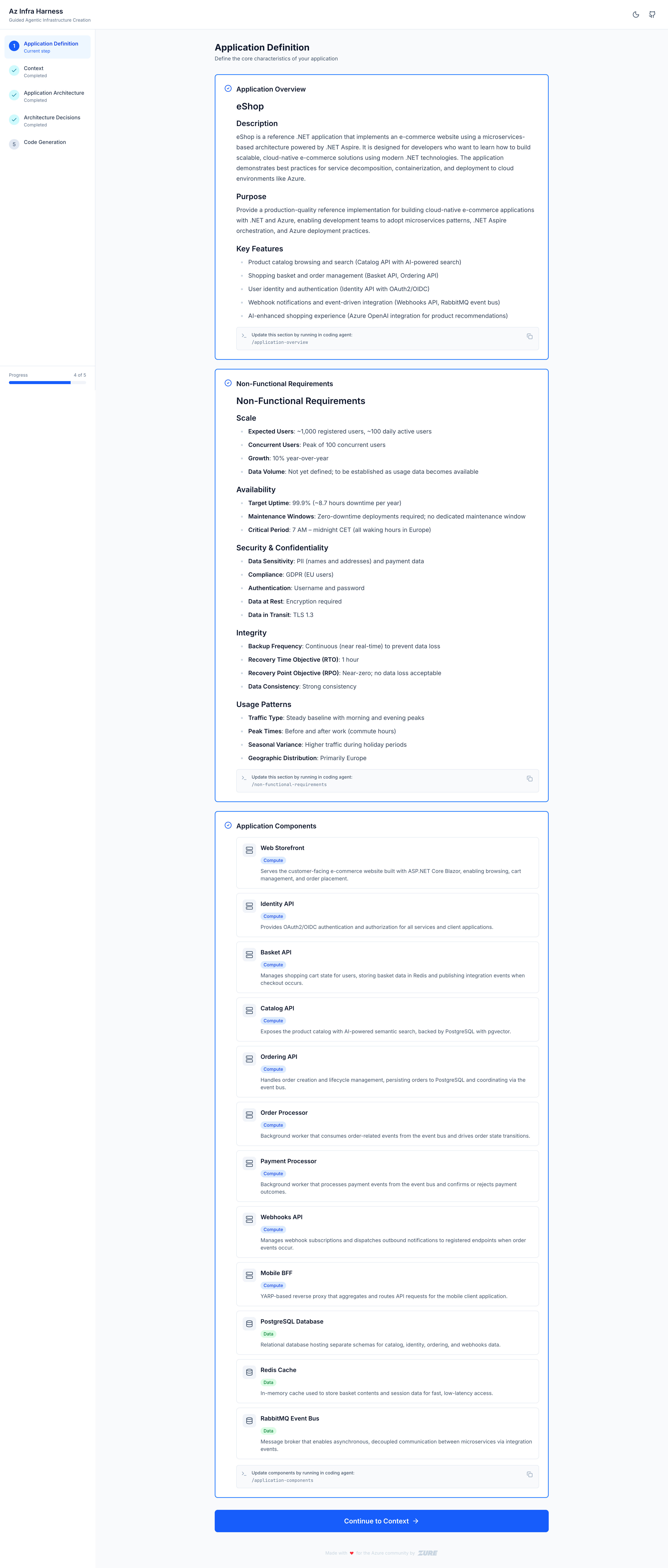 Application Definition — completed
