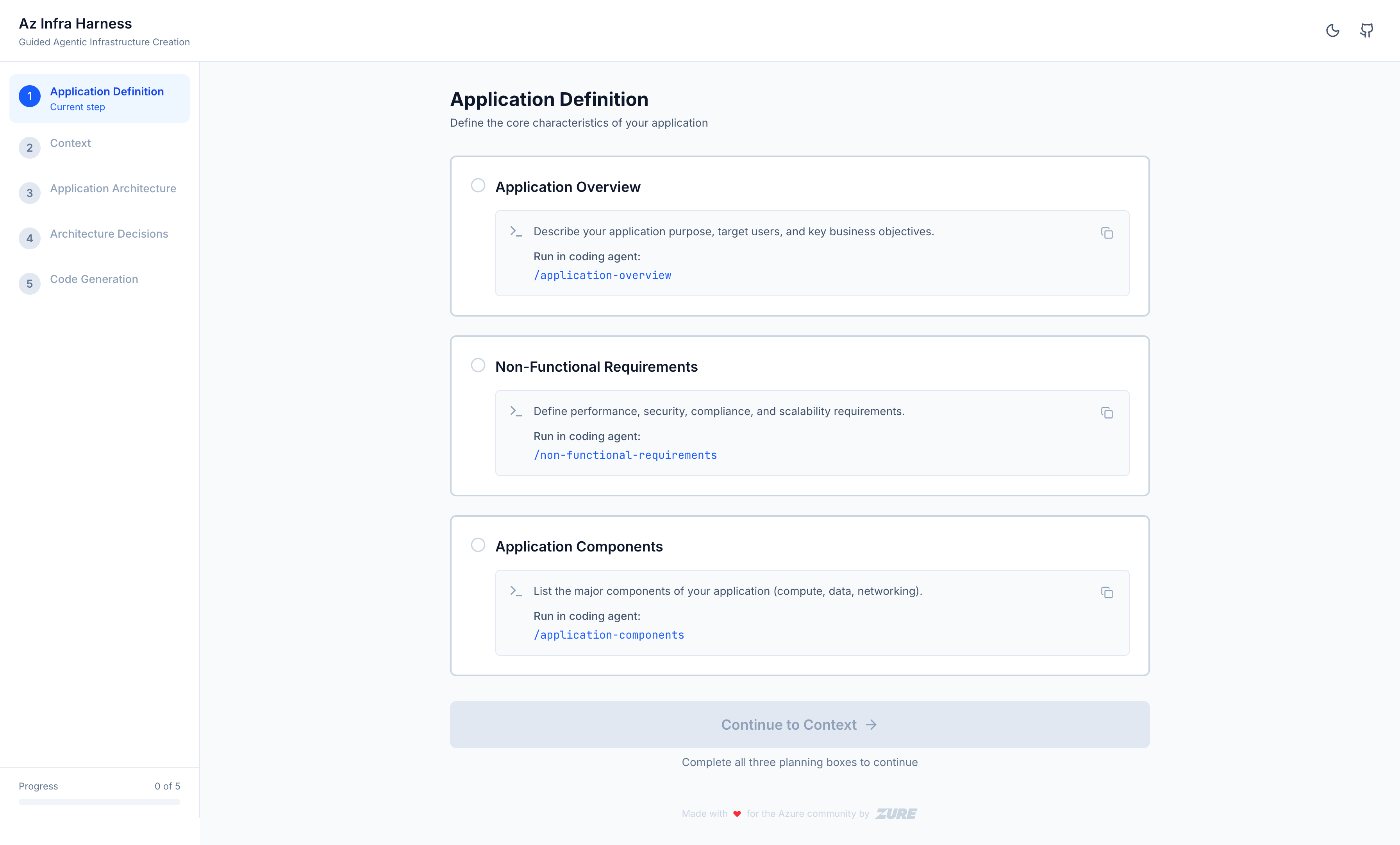 Application Definition — empty