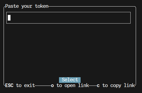 Paste token modal