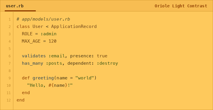 Oriole Light Contrast