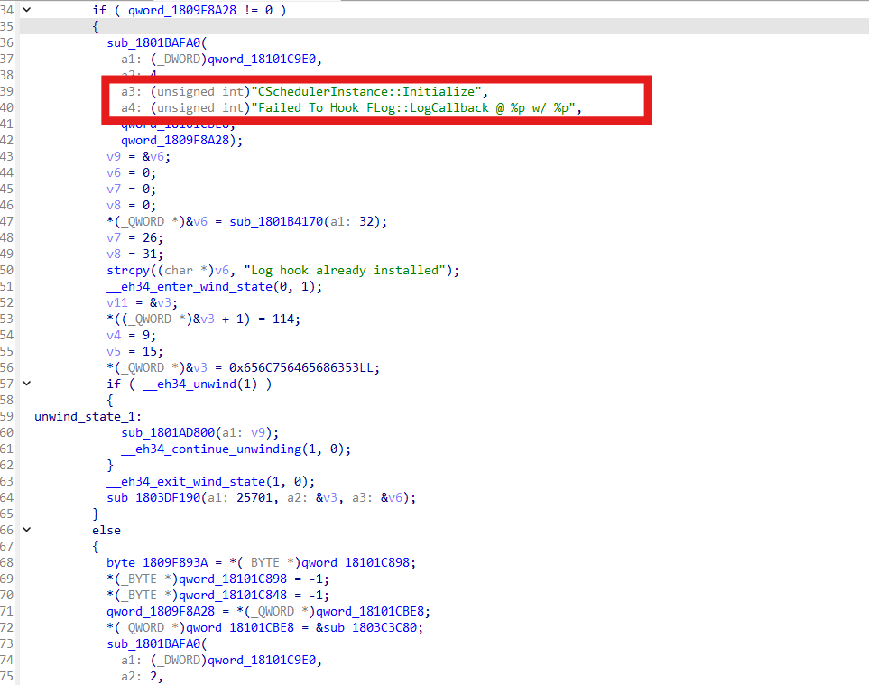 Scheduler initialisation