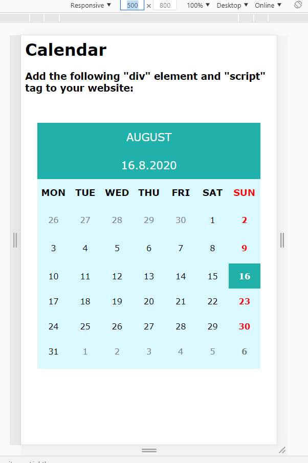 GitHub adridi/JS_calendar A pure JavaScript responsive calendar