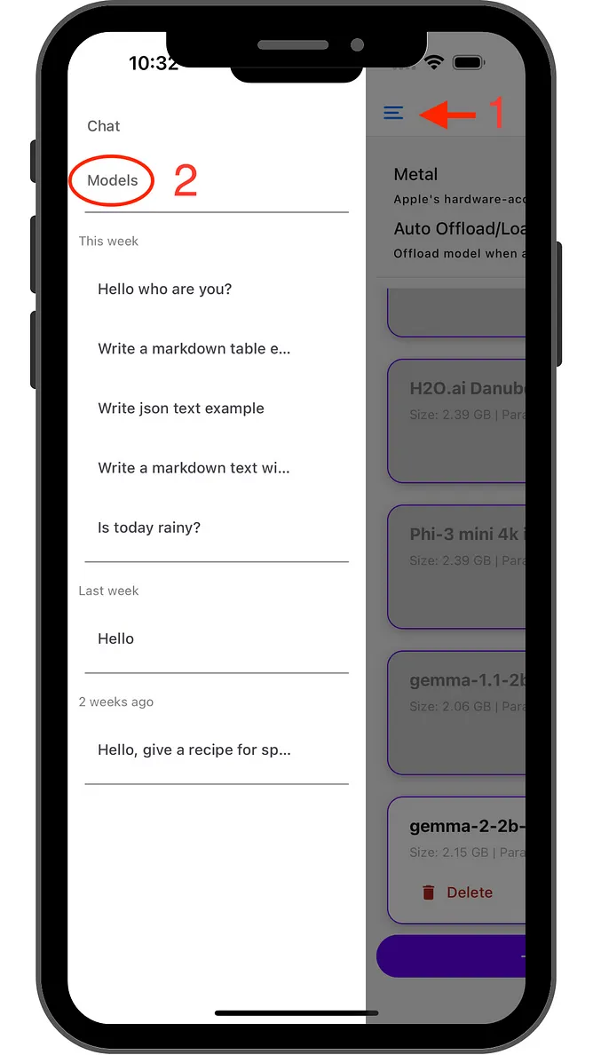 Navigate to Models Page