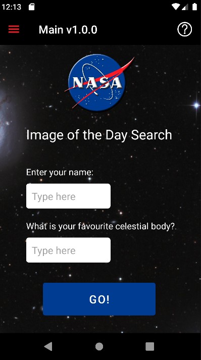 NASA Image of the Day home page