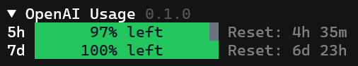 Sidebar showing remaining quota