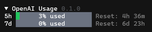 Sidebar showing used quota
