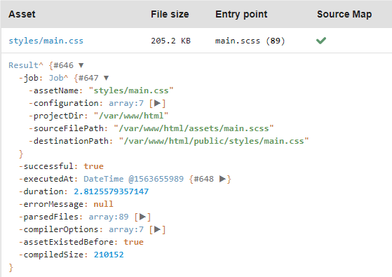 Details of recent SCSS builds