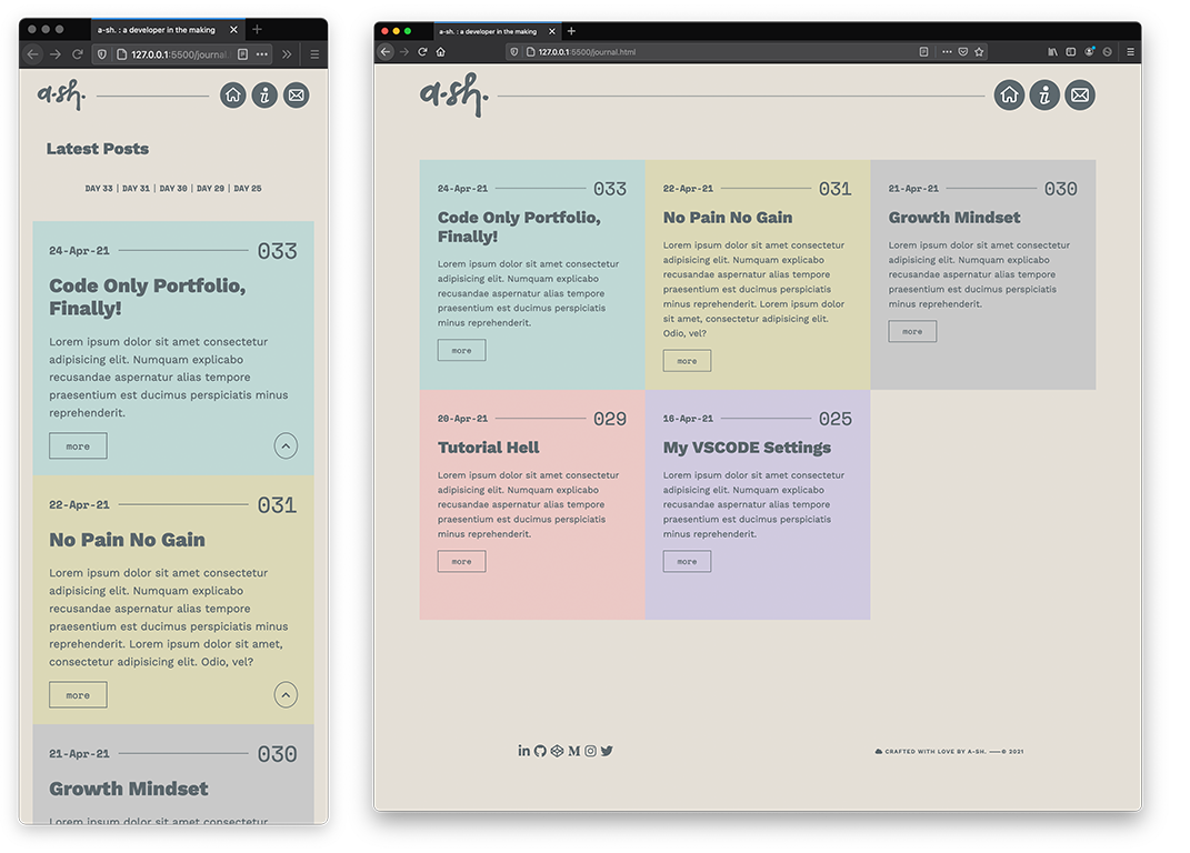 Journal – mobile & desktop