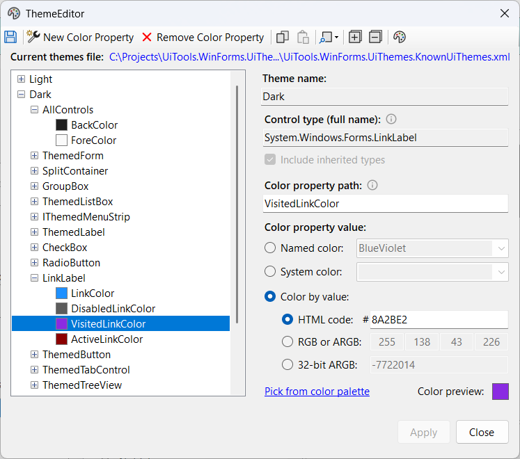 Theme Editor Interface