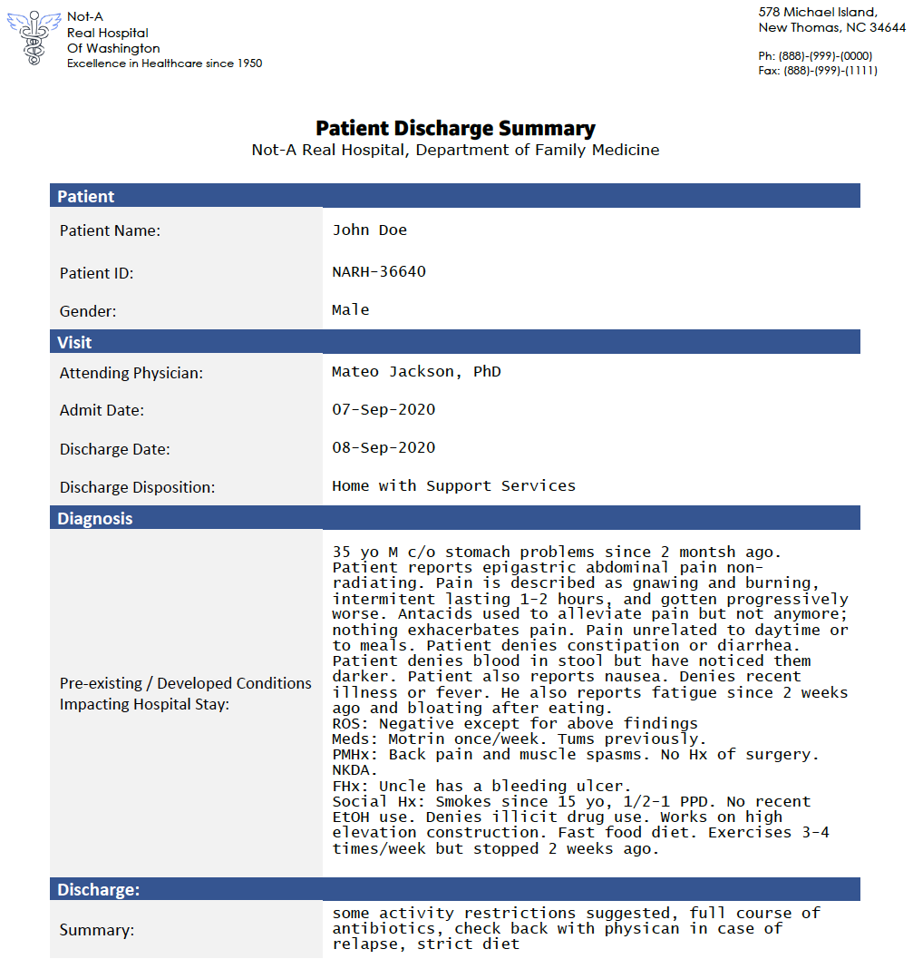 discharge summary