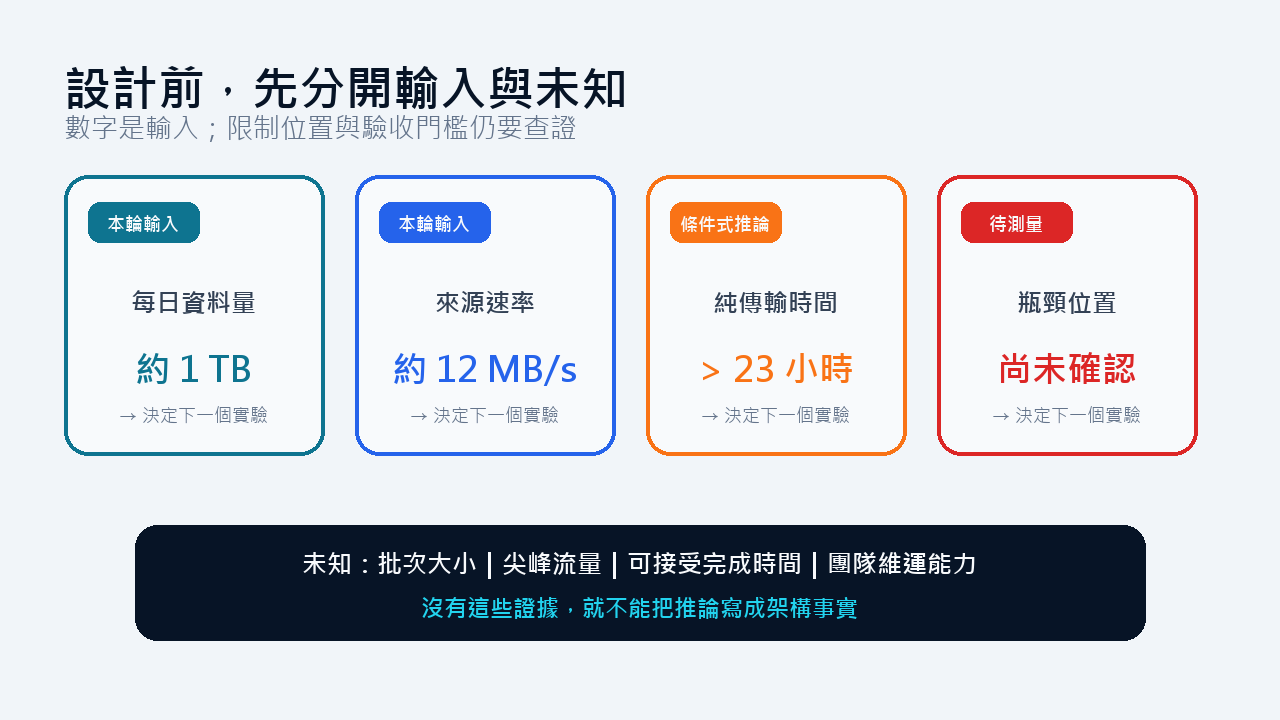 先把設計限制與未知資訊放進同一張圖