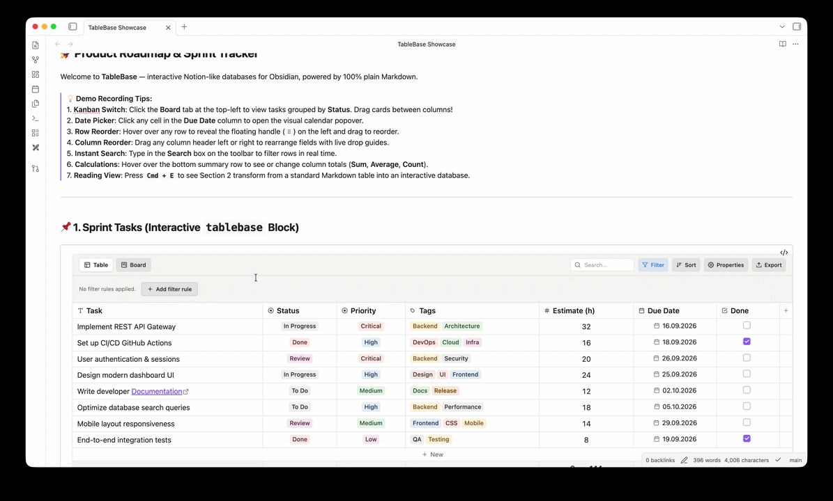 Kanban Board View