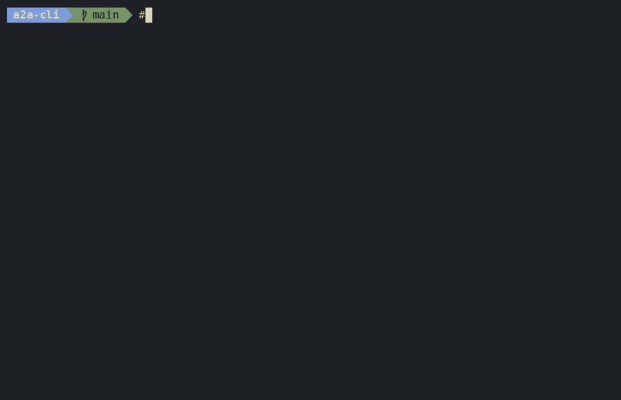a2a CLI demo: build a server from a script, then discover and message it