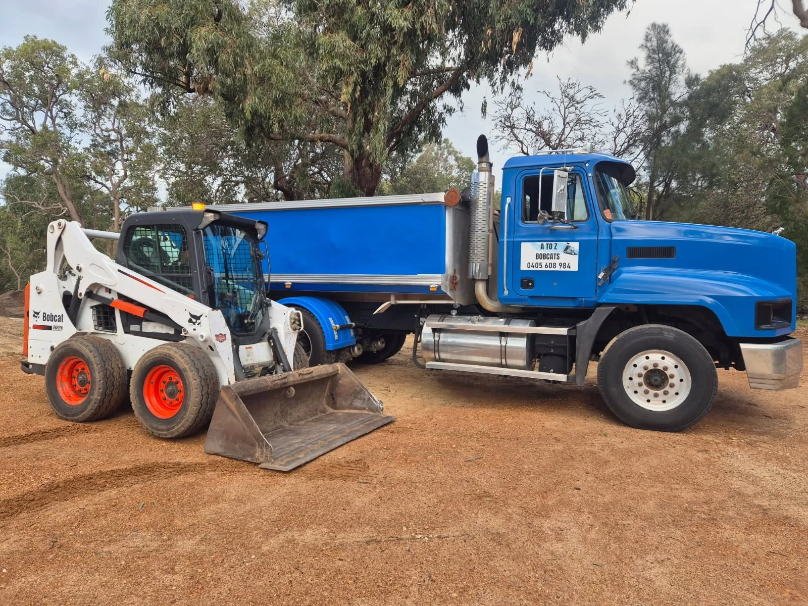 A to Z Bobcats earthmoving equipment on site