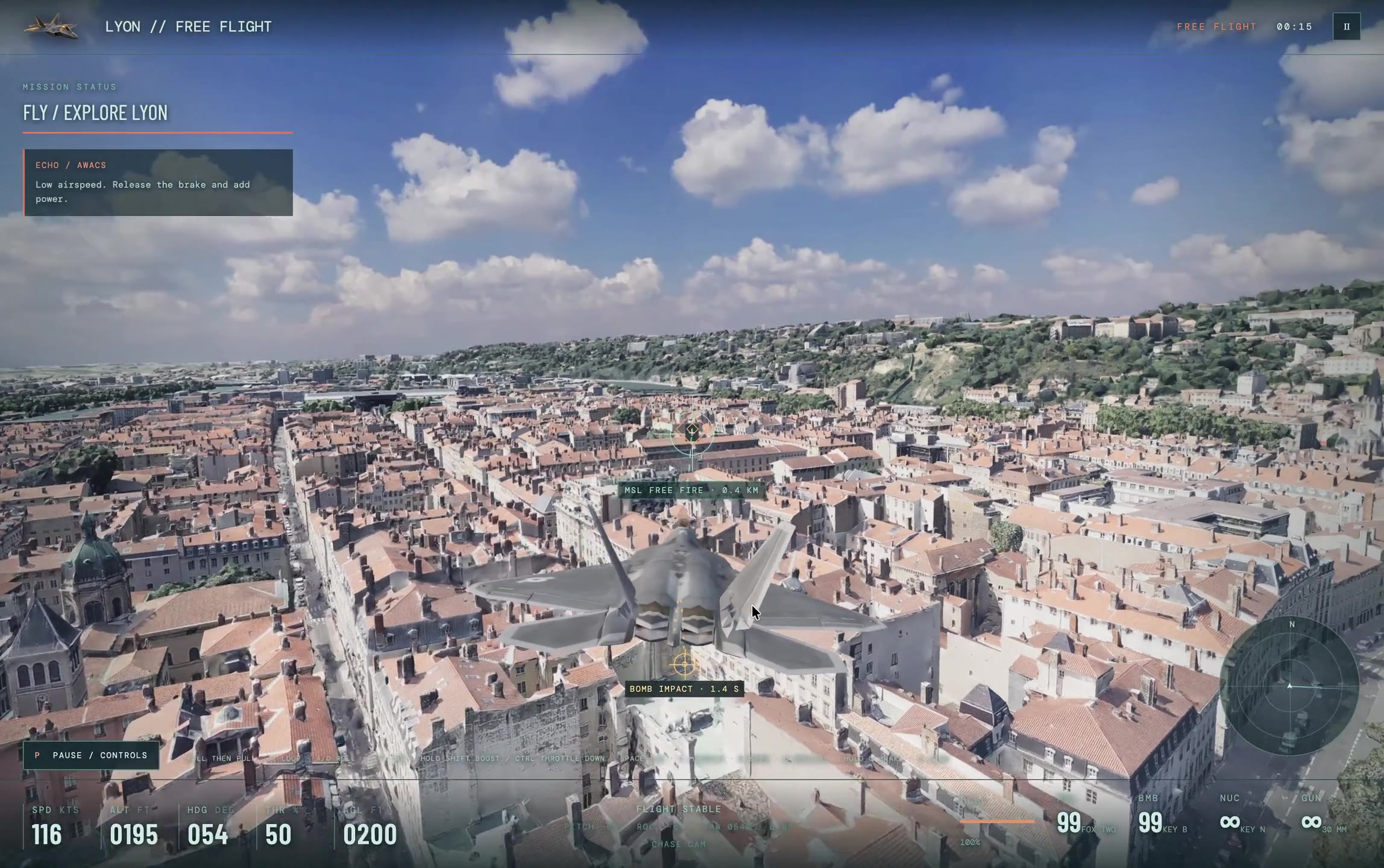F-22 flying low over Lyon