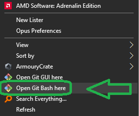 open Git Bash