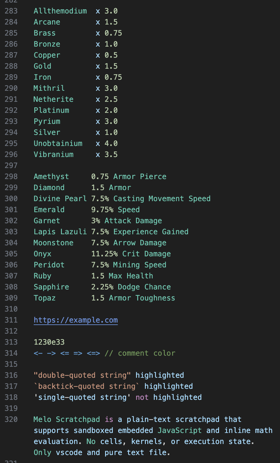 Generic text syntax highlighting