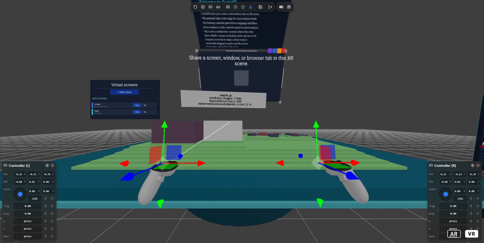 AR entry: the pedestal recentered into your own space, room and environment gone