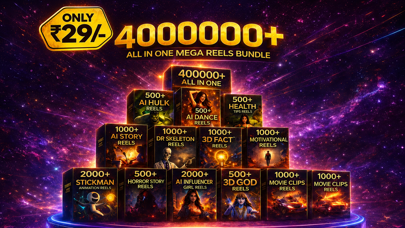 400000+ READY TO POST MEGA REELS BUNDL