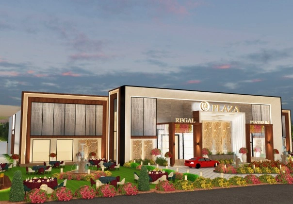 Luxury Marriage Home Design with Illuminated Facade & Landscape Planning